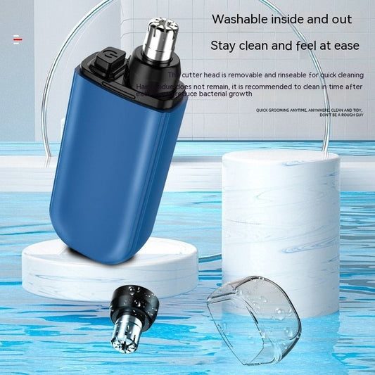 USB-C Nose Hair Trimmer — 6000 RPM, Percent Display, Washable Head